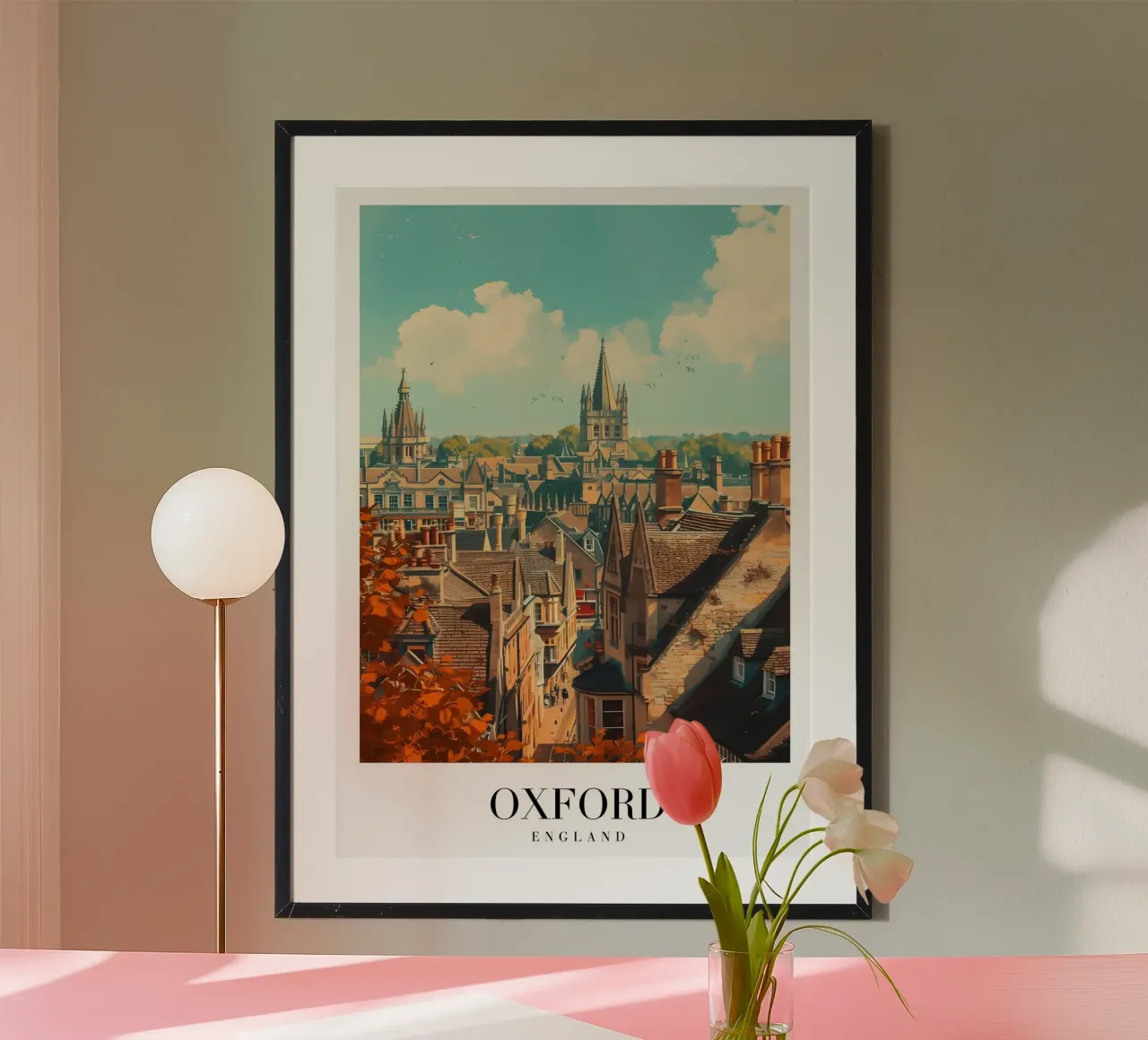 Oxford England Rooftops & Spires - Historic Cityscape Art hahnemühle by homdeco