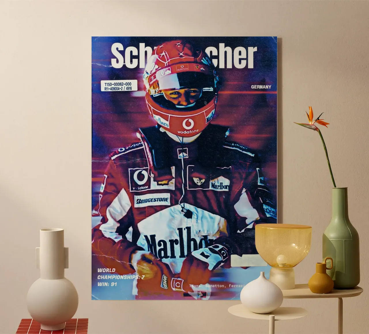 Michael Schumacher plexiglass da Low poly art