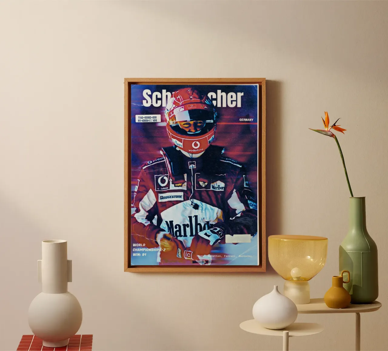 Michael Schumacher canvas by Low poly art