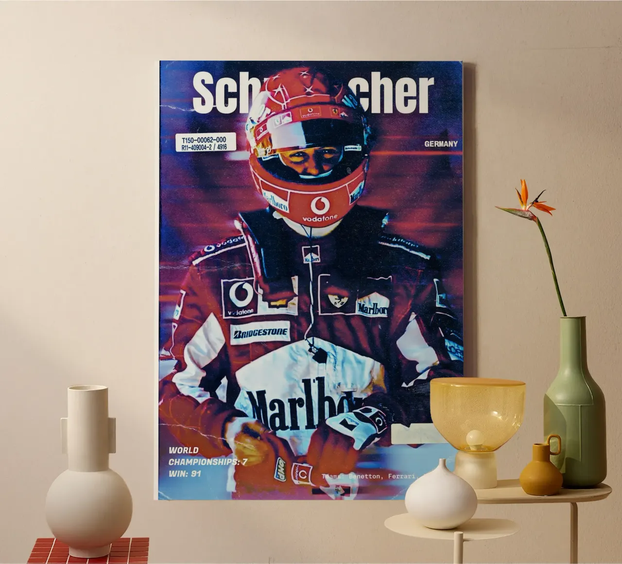 Michael Schumacher canvas by Low poly art
