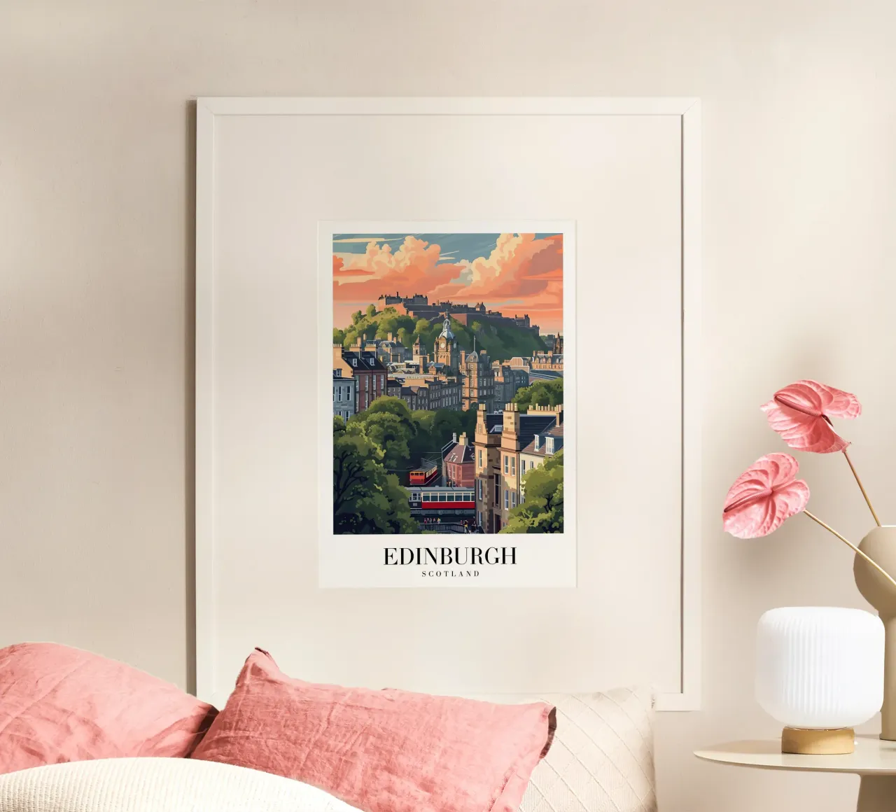Vue du château d'Édimbourg en Écosse - Historic Cityscape Art poster de homdeco