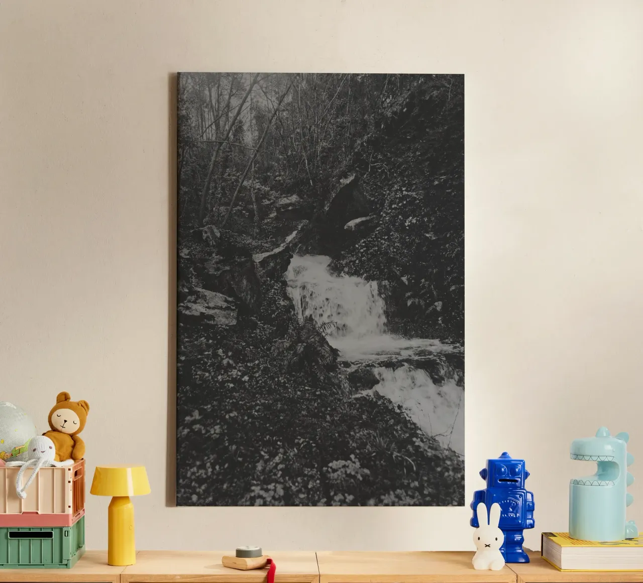 Gedempte wildernis canvas met Baklijst van PhotoVibe Decor