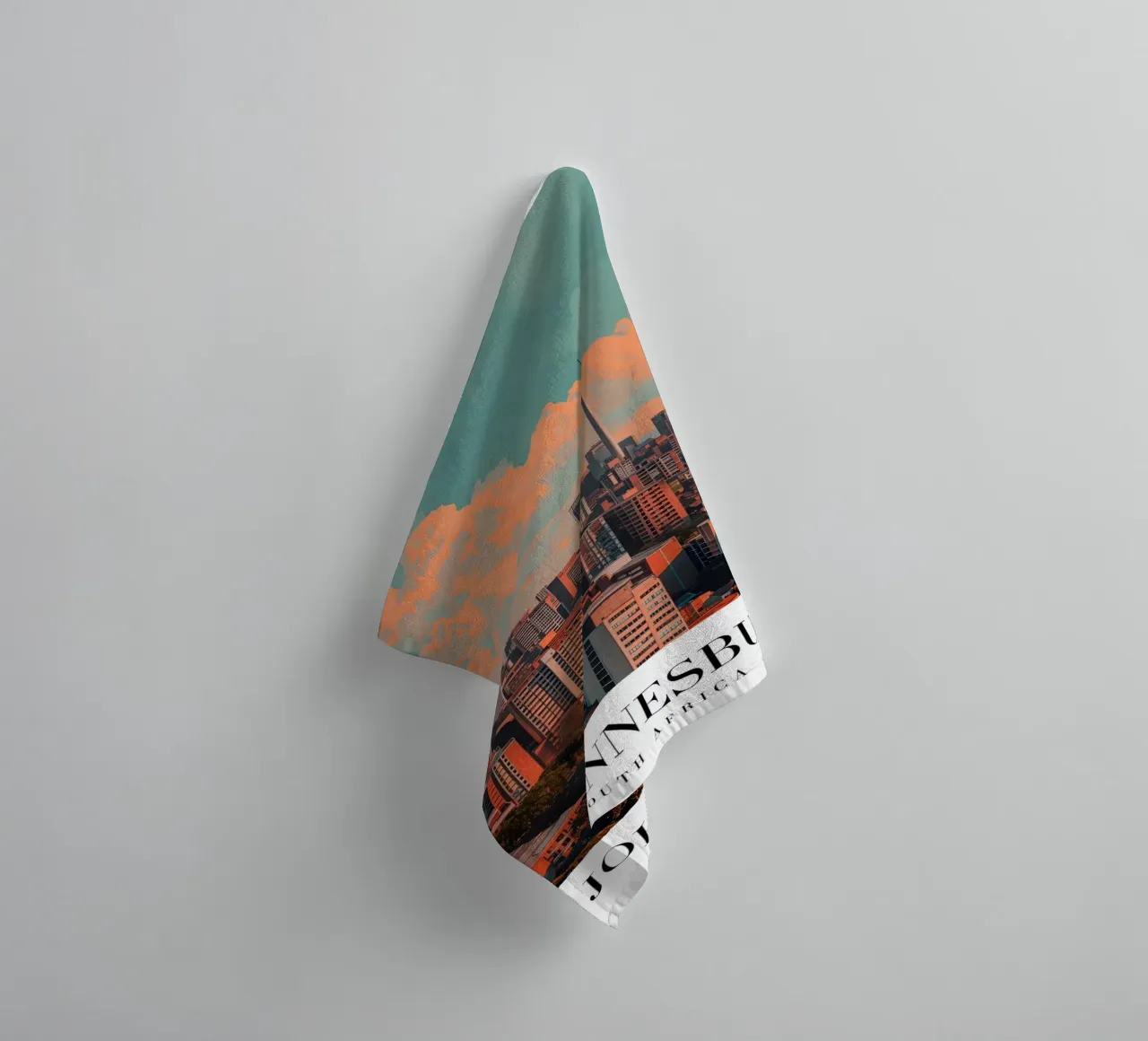Johannesburg Skyline & Sentech Tower - Stadsgezicht Kunst badhanddoek van homdeco