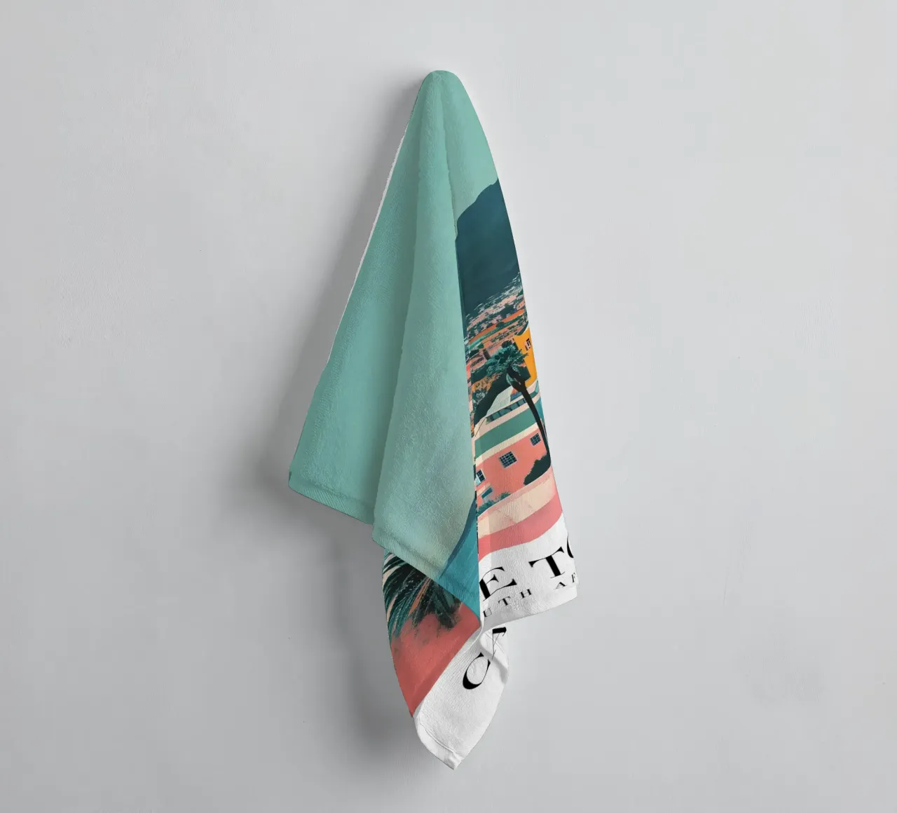 Kaapstad Zuid-Afrika Kustgezicht - Tafelberg Kunst badhanddoek van homdeco