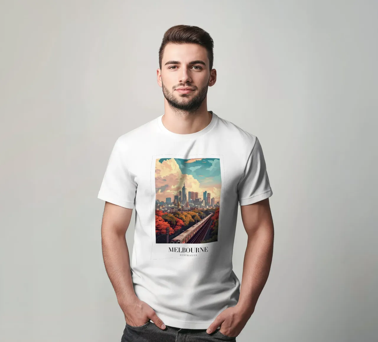 Francoforte Germania Skyline - Fiume Meno e Ponti Art. t-shirt da homdeco