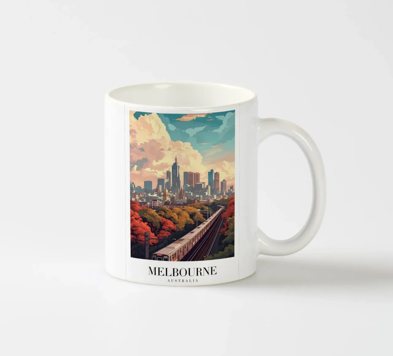 Francoforte Germania Skyline - Fiume Meno e Ponti Art. tazza in ceramica da homdeco