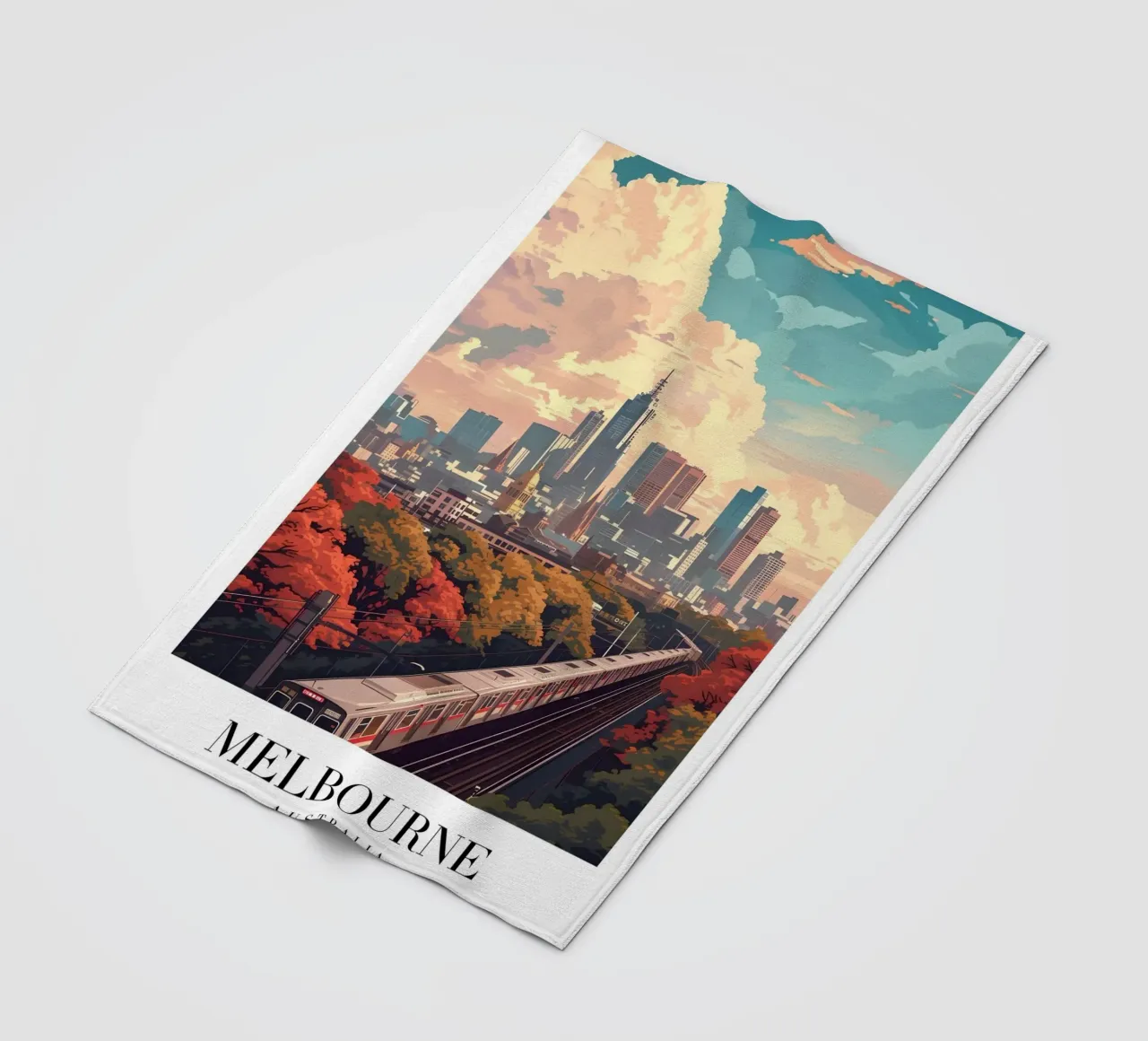 Francoforte Germania Skyline - Fiume Meno e Ponti Art. coperta in pile da homdeco