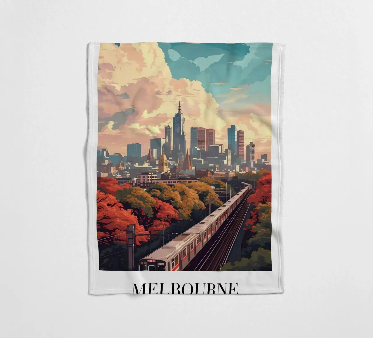 Francoforte Germania Skyline - Fiume Meno e Ponti Art. coperta in pile da homdeco