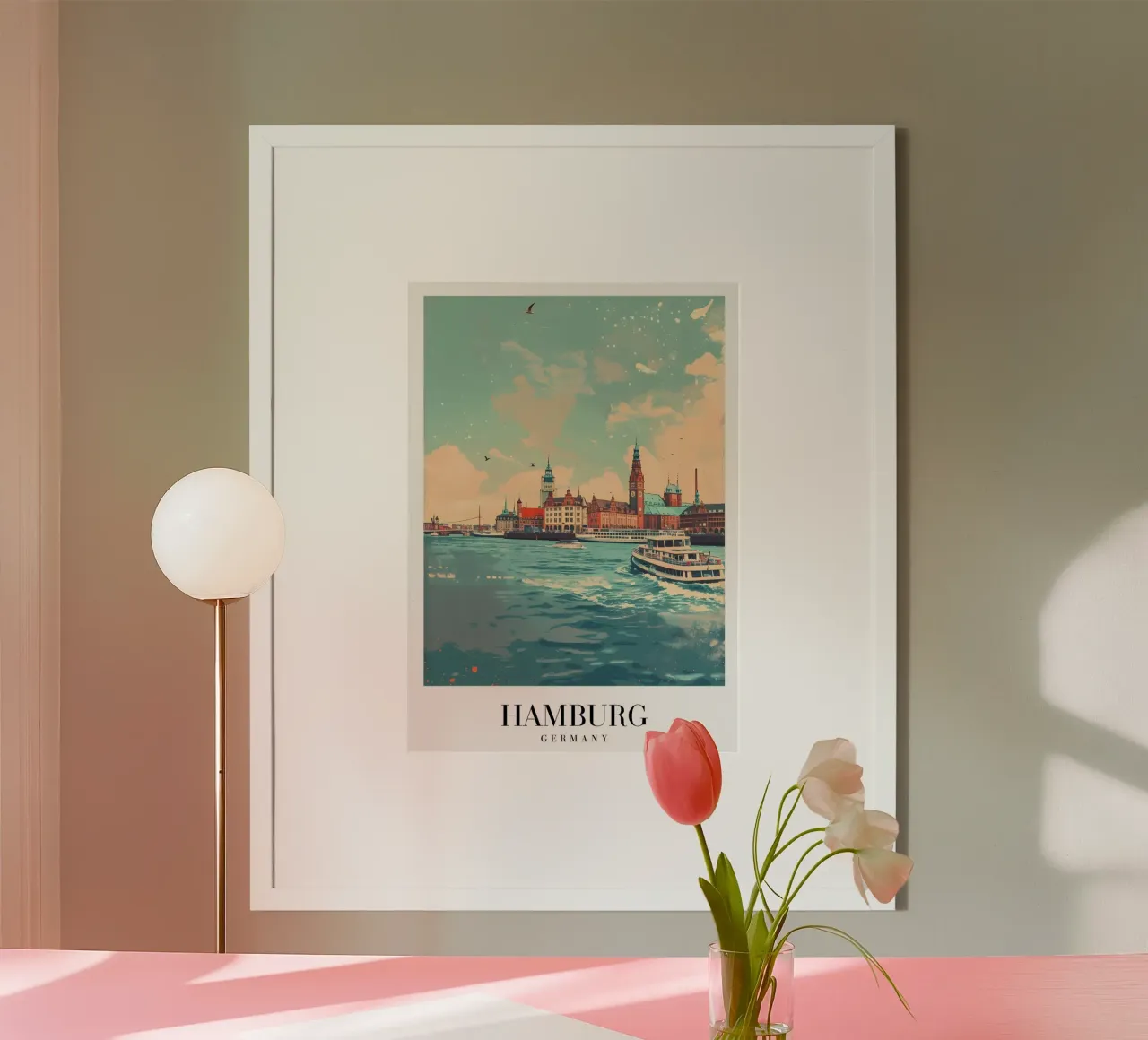 Hamburgo Alemania Paisaje urbano frente al mar - Hanseatic Art Print poster de homdeco