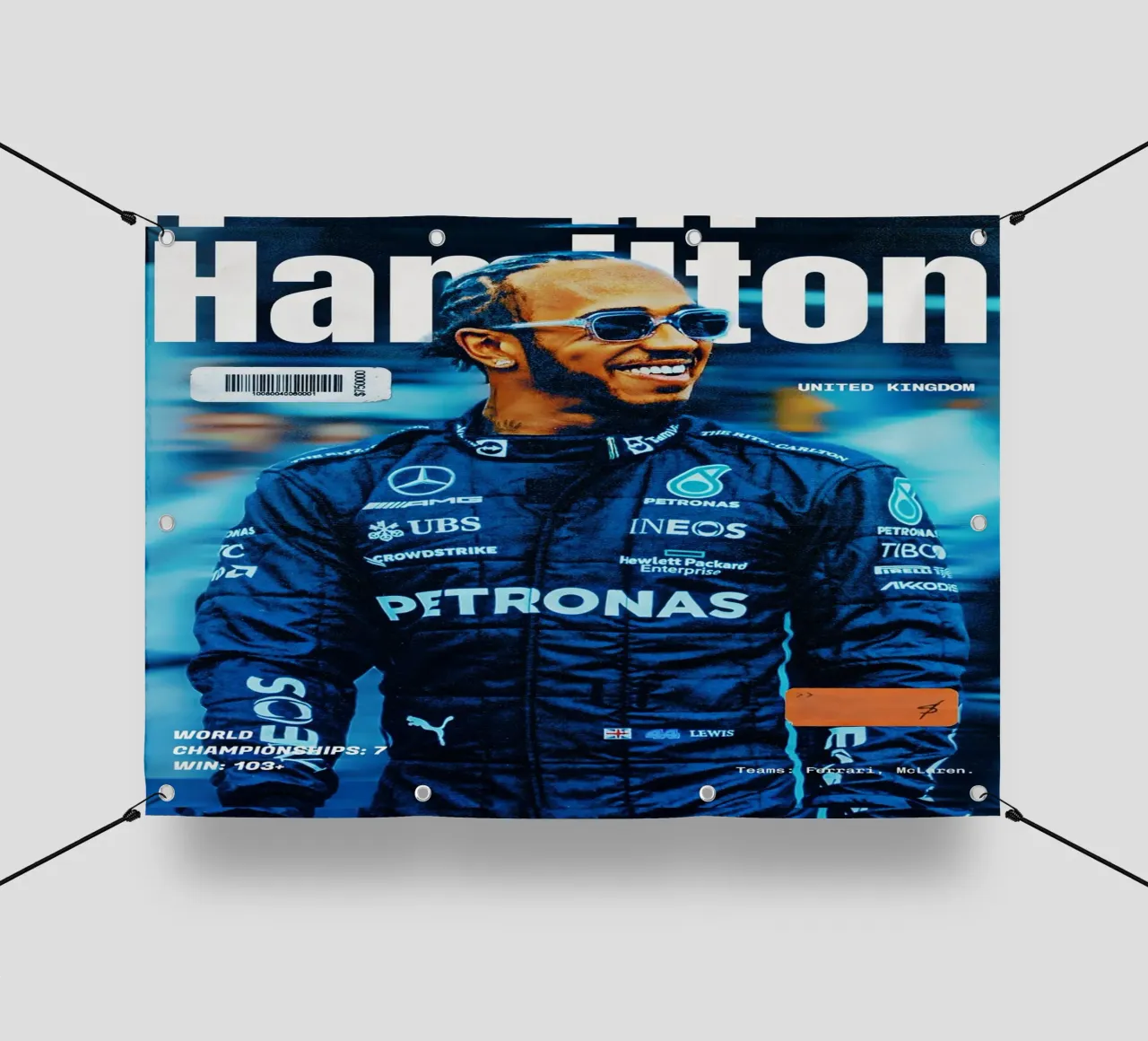 Lewis Hamilton telo in pvc da Low poly art