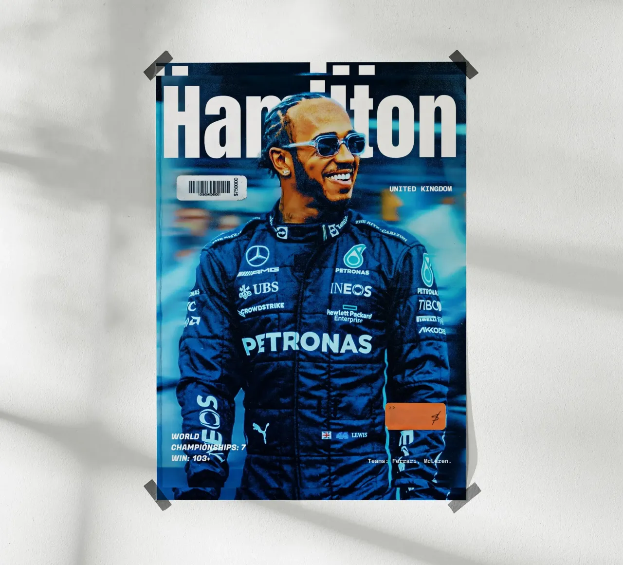 Lewis Hamilton poster da Low poly art