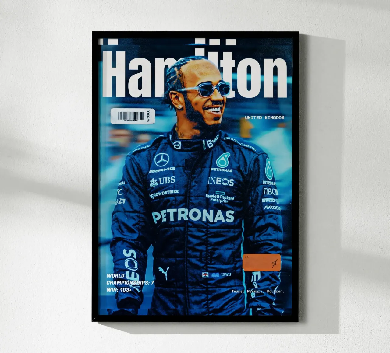 Lewis Hamilton poster da Low poly art