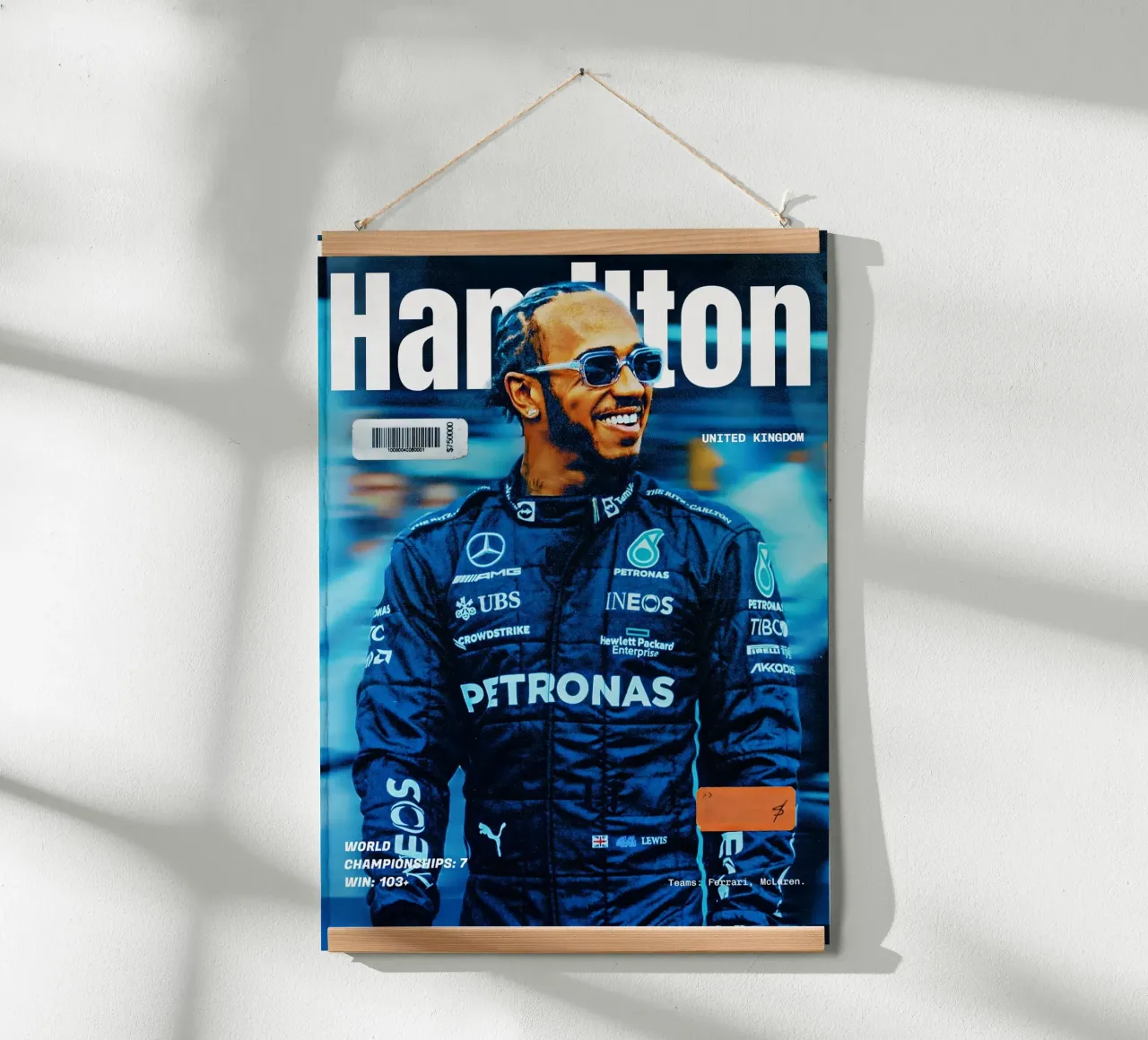 Lewis Hamilton poster da Low poly art