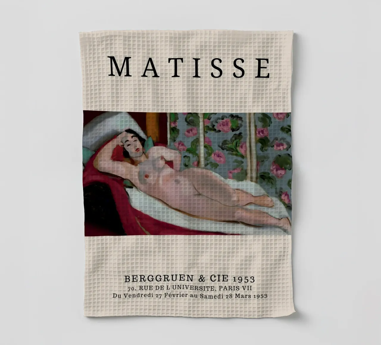 Henri Matisse Reclining Nude - Fauvist Exhibition Print tea towel by homdeco