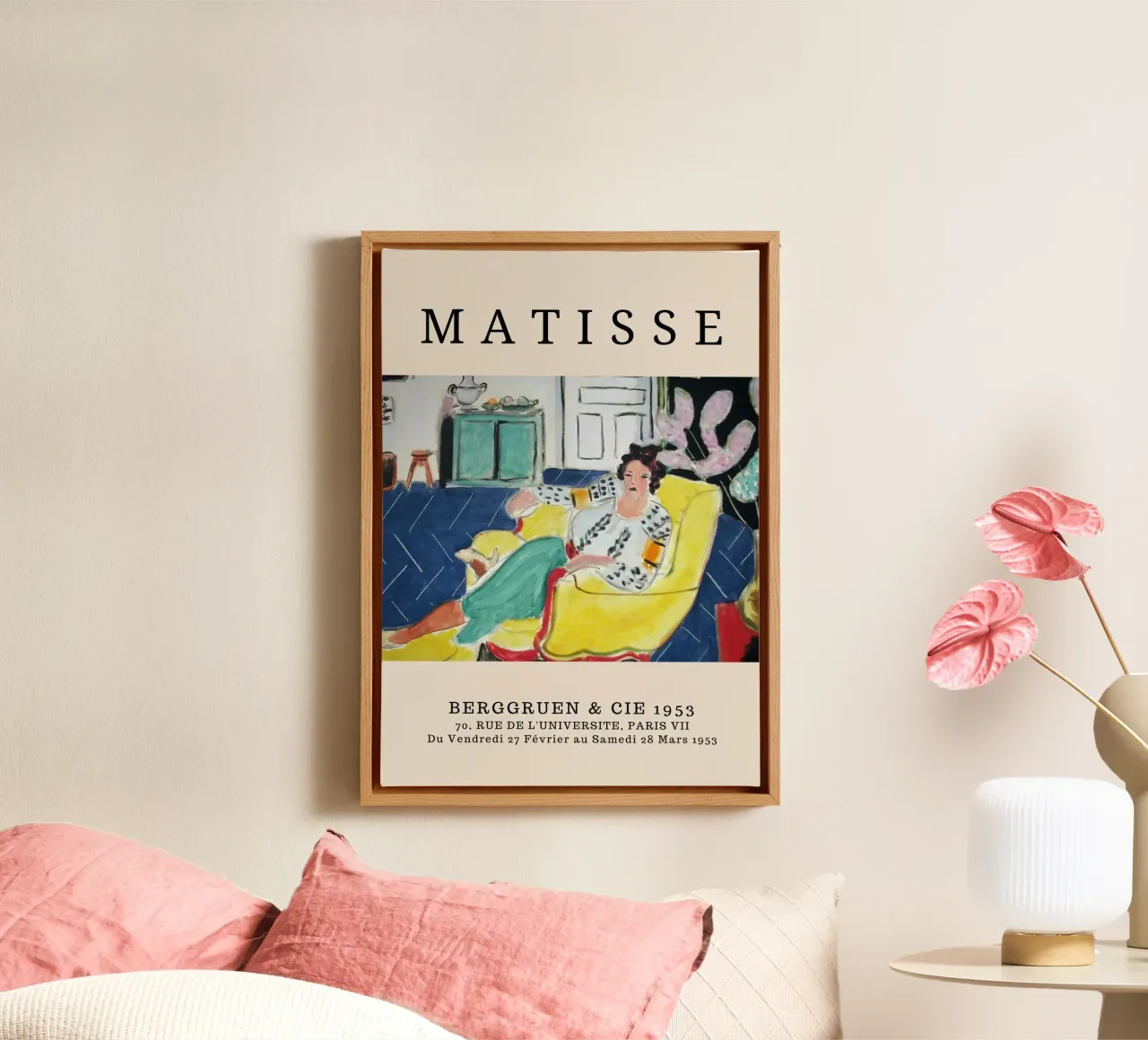 Henri Matisse Femme à la chaise jaune - Exposition fauve Pri toile avec Caisse américaine de homdeco