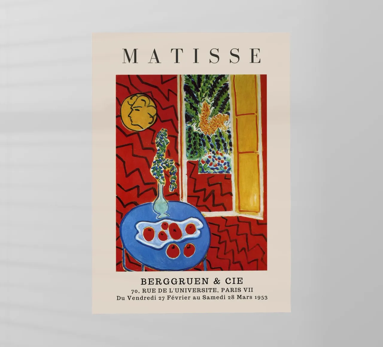 Henri Matisse Natura morta interna rossa - Mostra fauvista pellicola backlit da homdeco