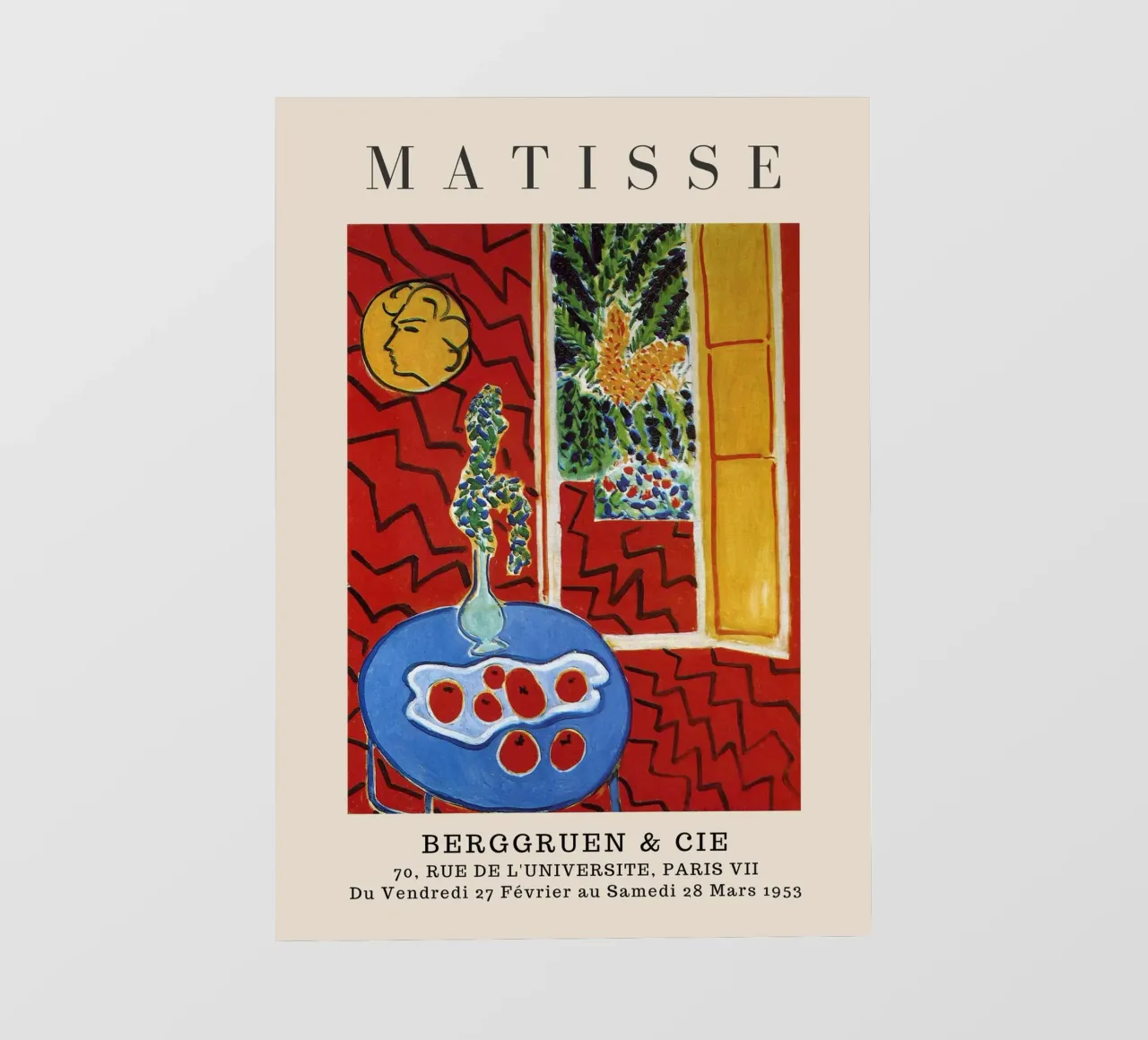 Henri Matisse Natura morta interna rossa - Mostra fauvista pellicola backlit da homdeco