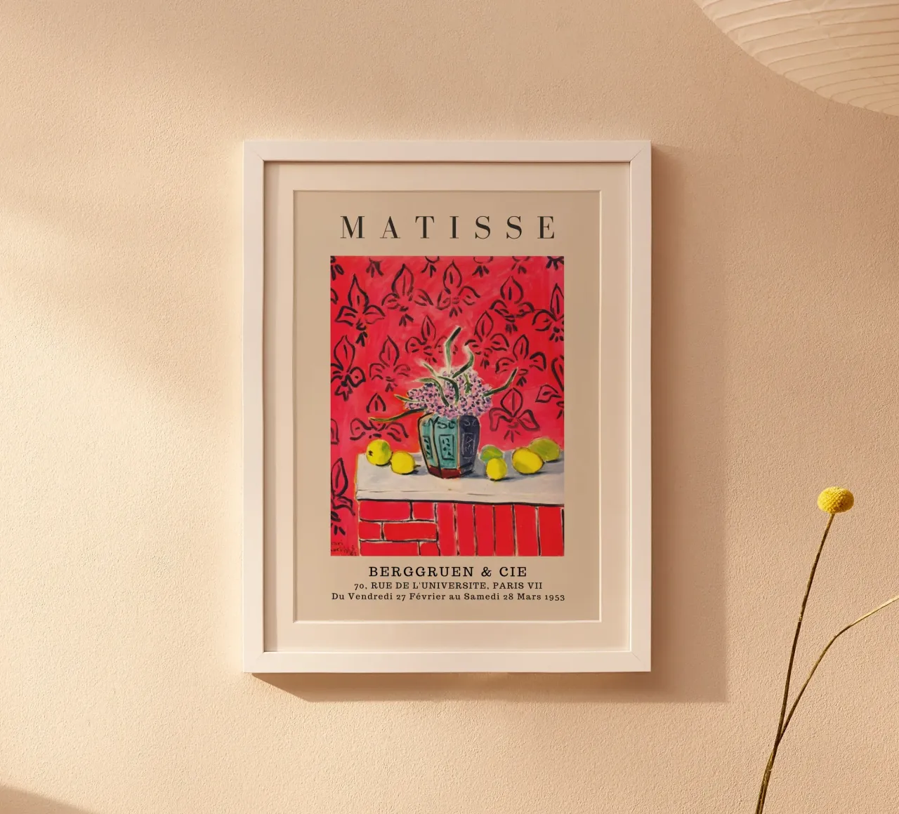 Henri Matisse Natura morta interna rossa - Mostra fauvista poster con telaio in legno da homdeco