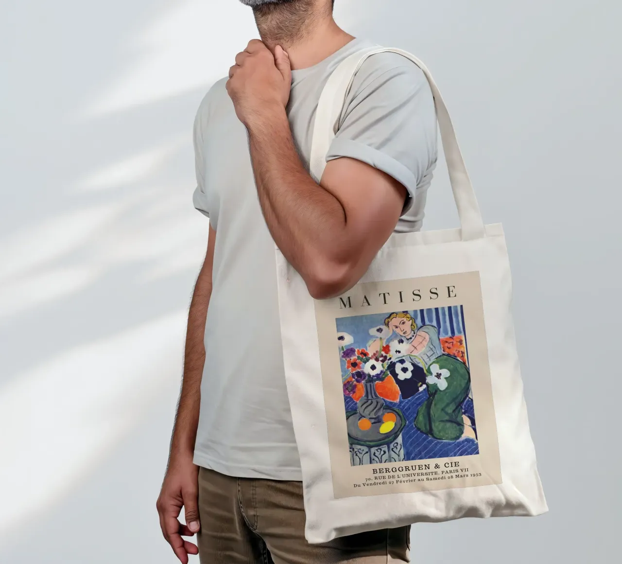 Henri Matisse Donna con anemoni - Mostra fauvista borsa in juta da homdeco