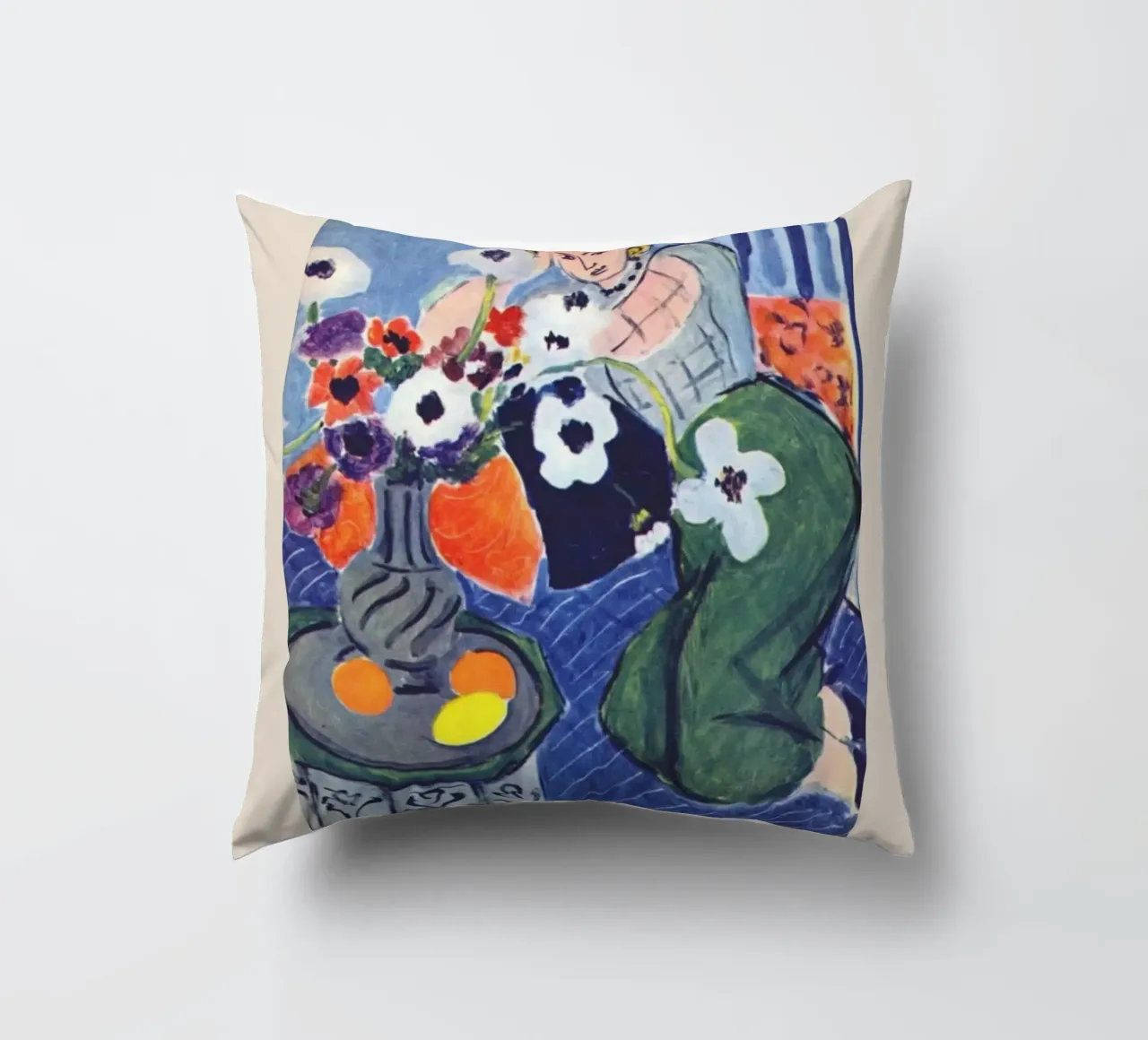 Henri Matisse Donna con anemoni - Mostra fauvista cuscino da homdeco