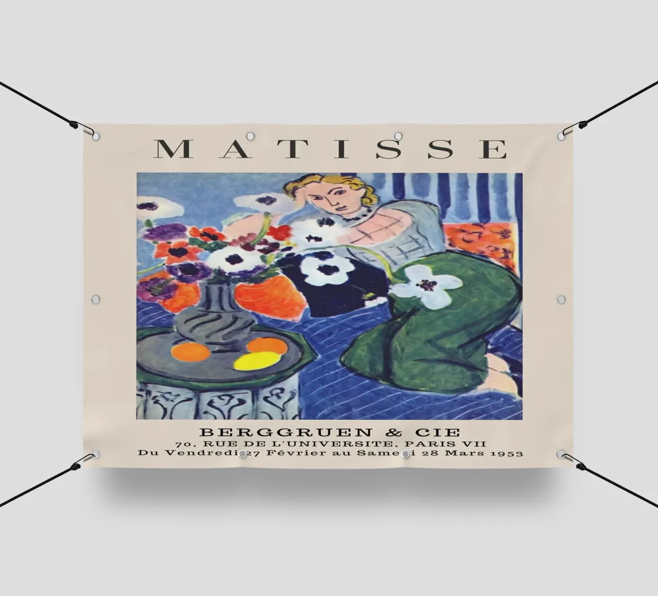 Henri Matisse Donna con anemoni - Mostra fauvista telo in pvc da homdeco