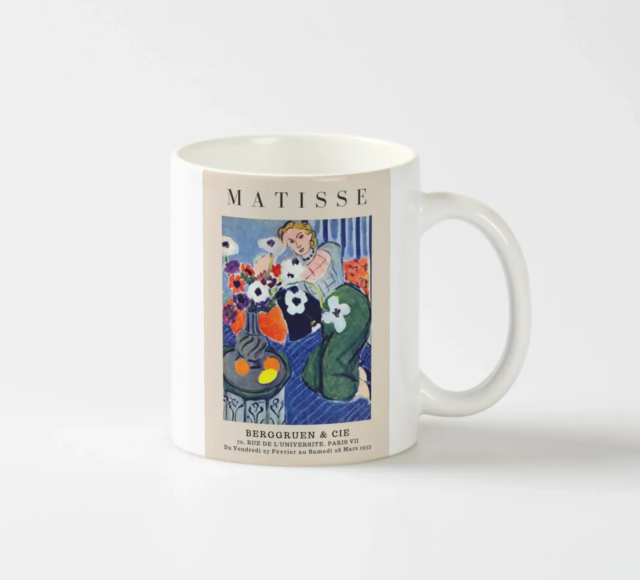 Henri Matisse Donna con anemoni - Mostra fauvista tazza in ceramica da homdeco