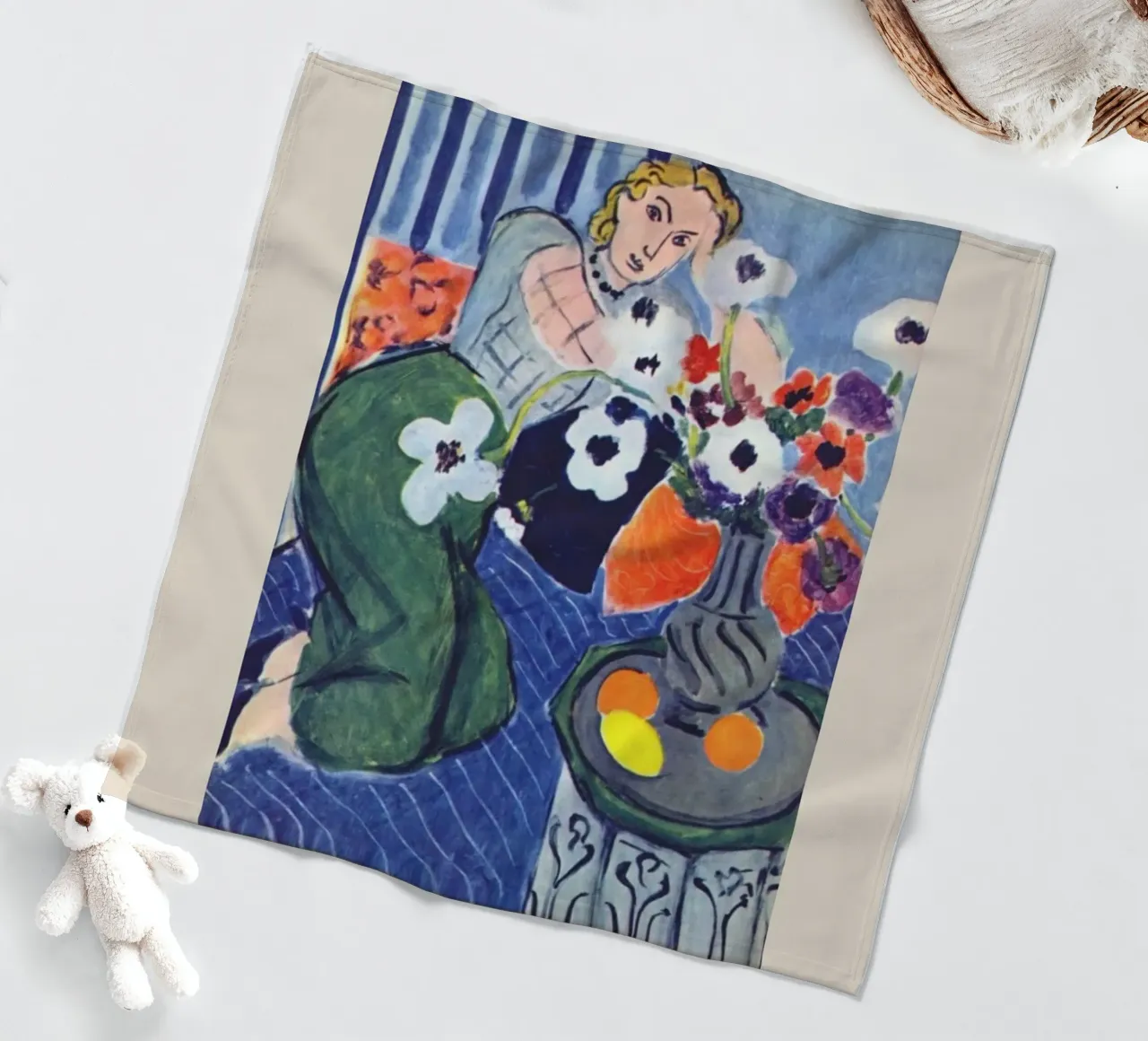 Henri Matisse Donna con anemoni - Mostra fauvista coperta in pile da homdeco