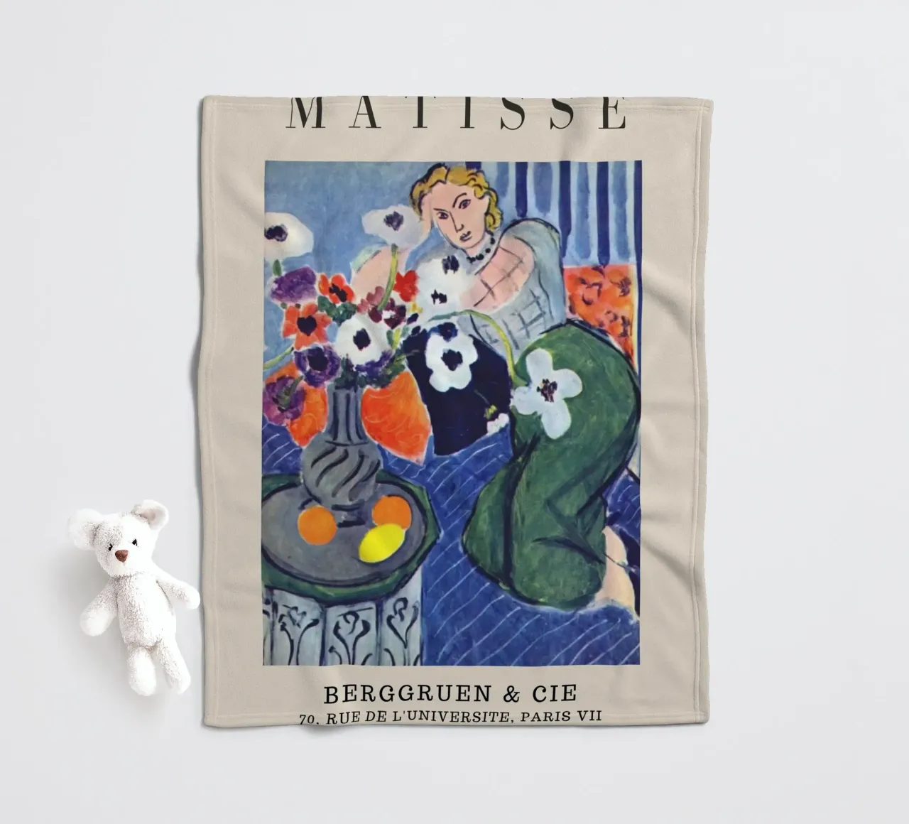 Henri Matisse Donna con anemoni - Mostra fauvista coperta in pile da homdeco