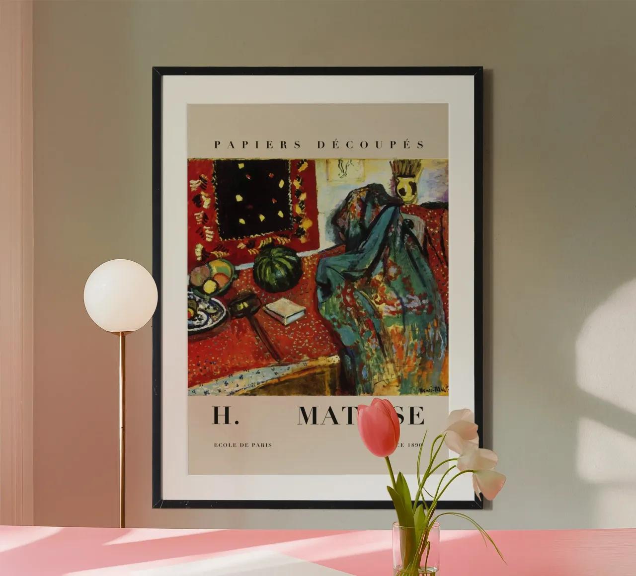 H. Matisse Natura morta interna - Stampa mostra fauvista poster con telaio in plastica da homdeco