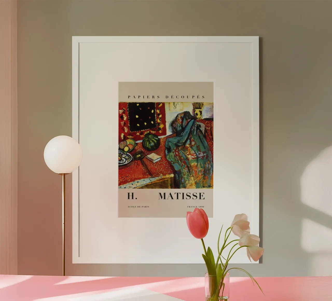 H. Matisse Natura morta interna - Stampa mostra fauvista poster con telaio in plastica da homdeco