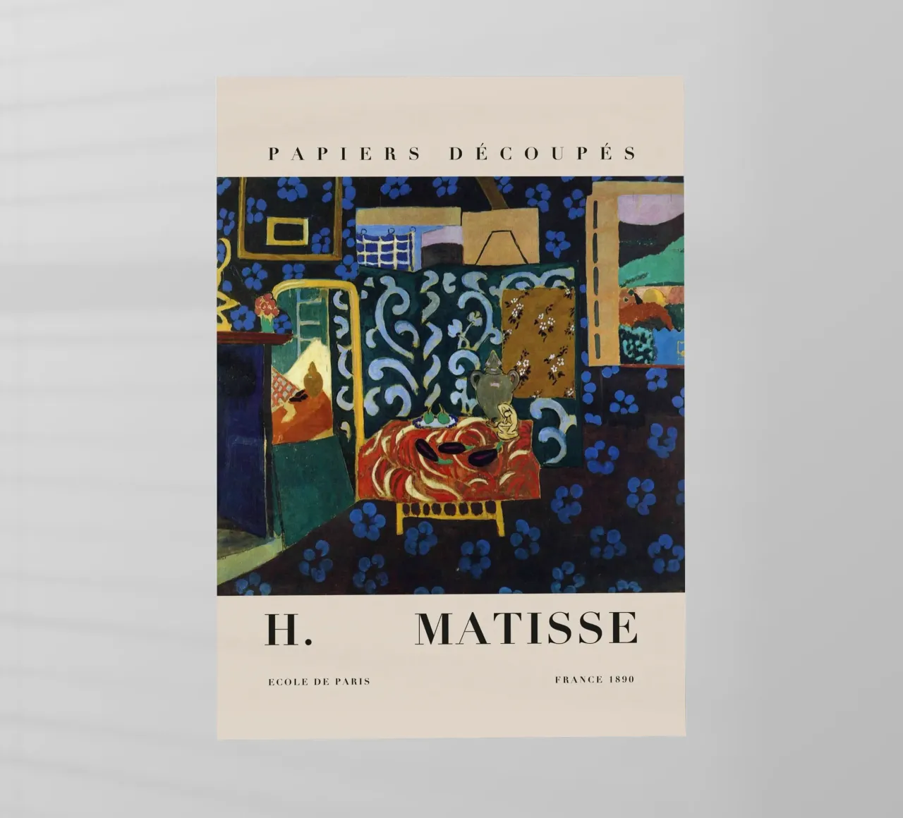 H. Interno di Matisse con tappeto rosso - Papiers Découpés Art pellicola backlit da homdeco