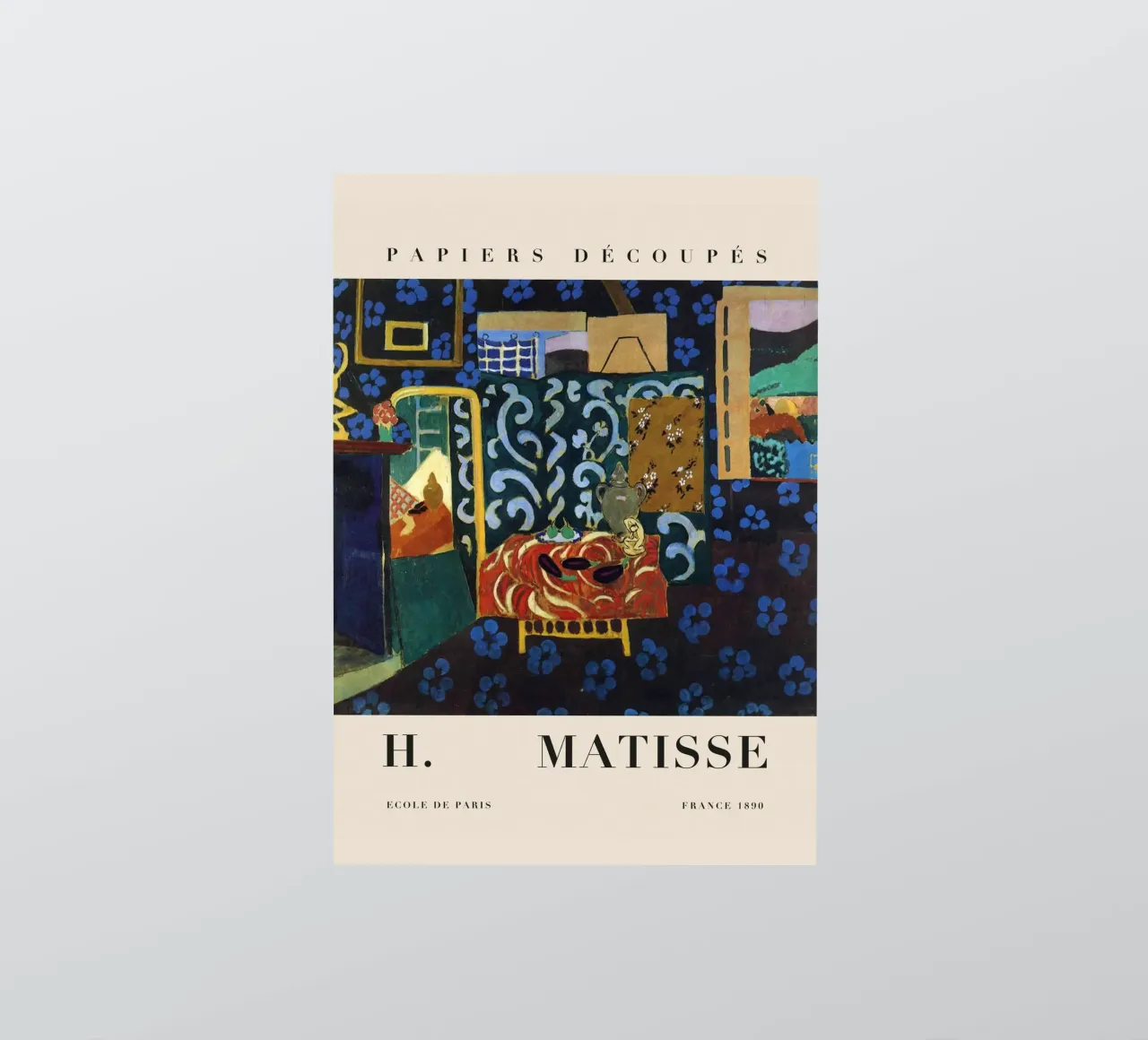 H. Interno di Matisse con tappeto rosso - Papiers Découpés Art adesivo da homdeco