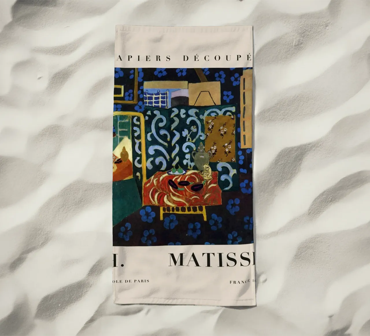 H. Interno di Matisse con tappeto rosso - Papiers Découpés Art telo mare da homdeco