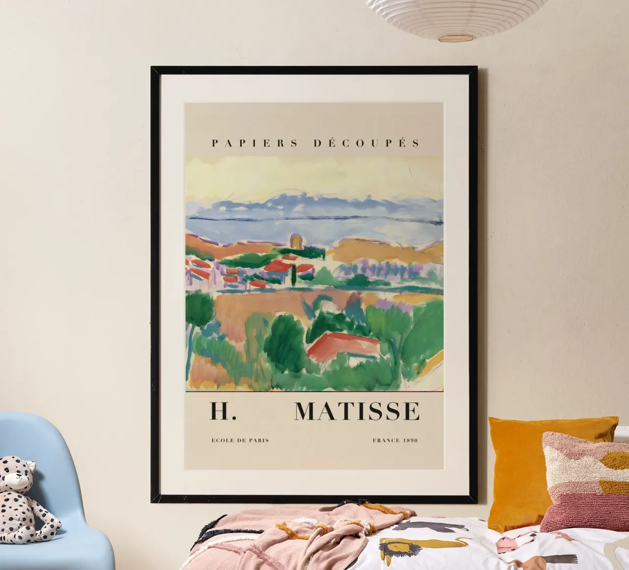H. Matisse Zuid-Frankrijk landschap - Fauvistische kunstdruk poster met houten frame van homdeco