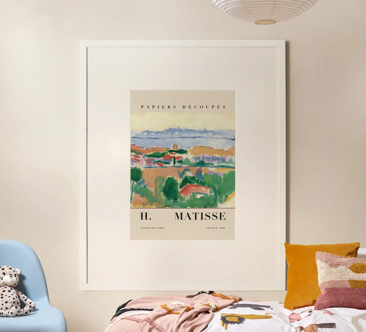 H. Matisse Zuid-Frankrijk landschap - Fauvistische kunstdruk poster met houten frame van homdeco