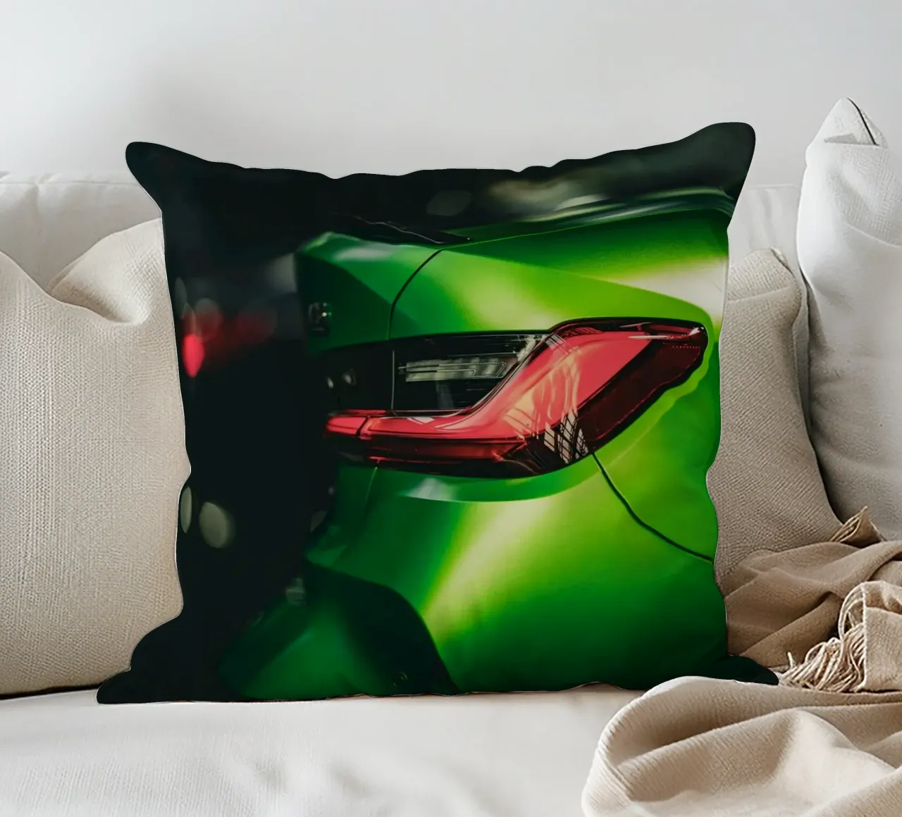 The green one decorative cushion by Flo Klein