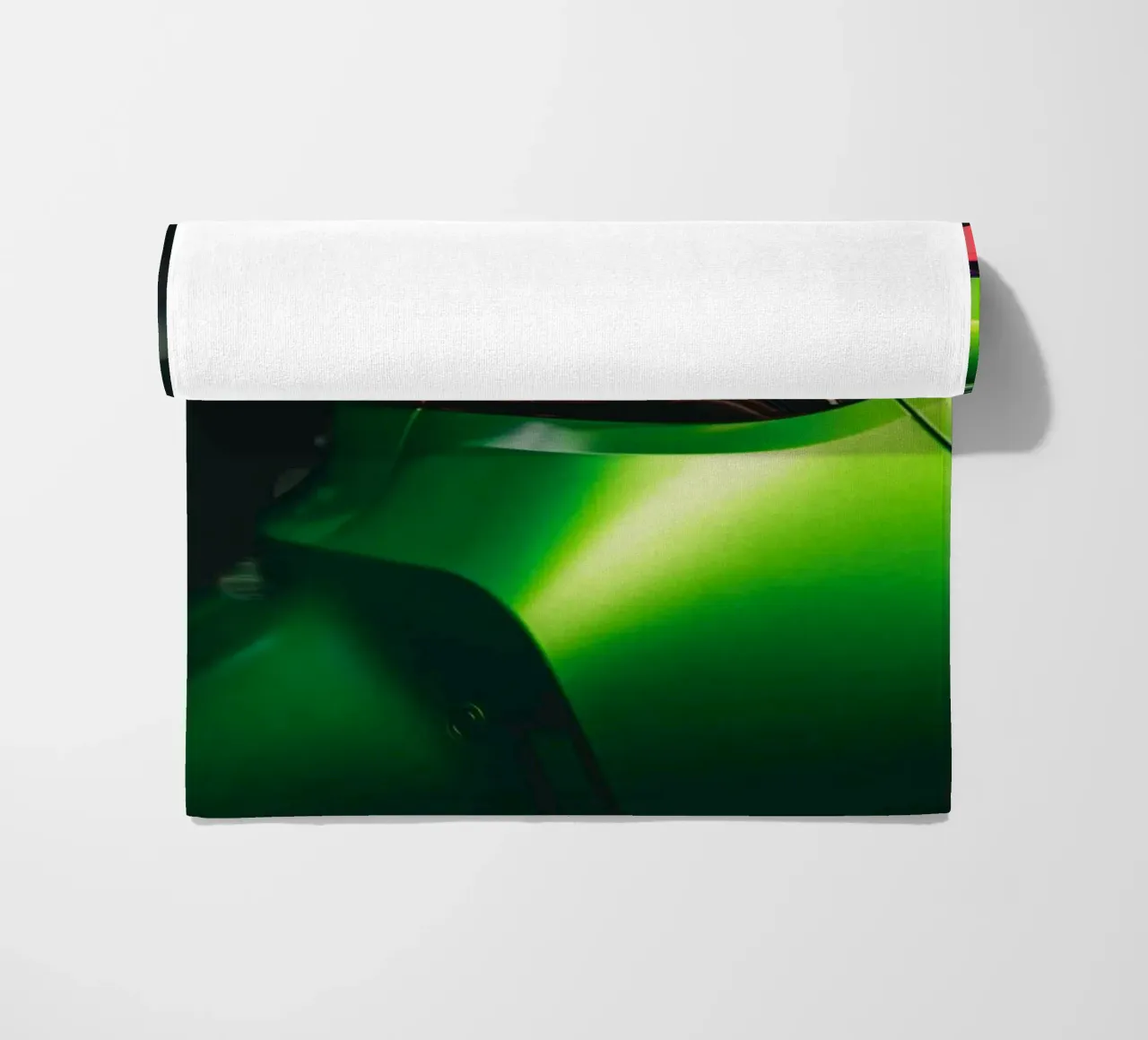 The green one beach towel by Flo Klein