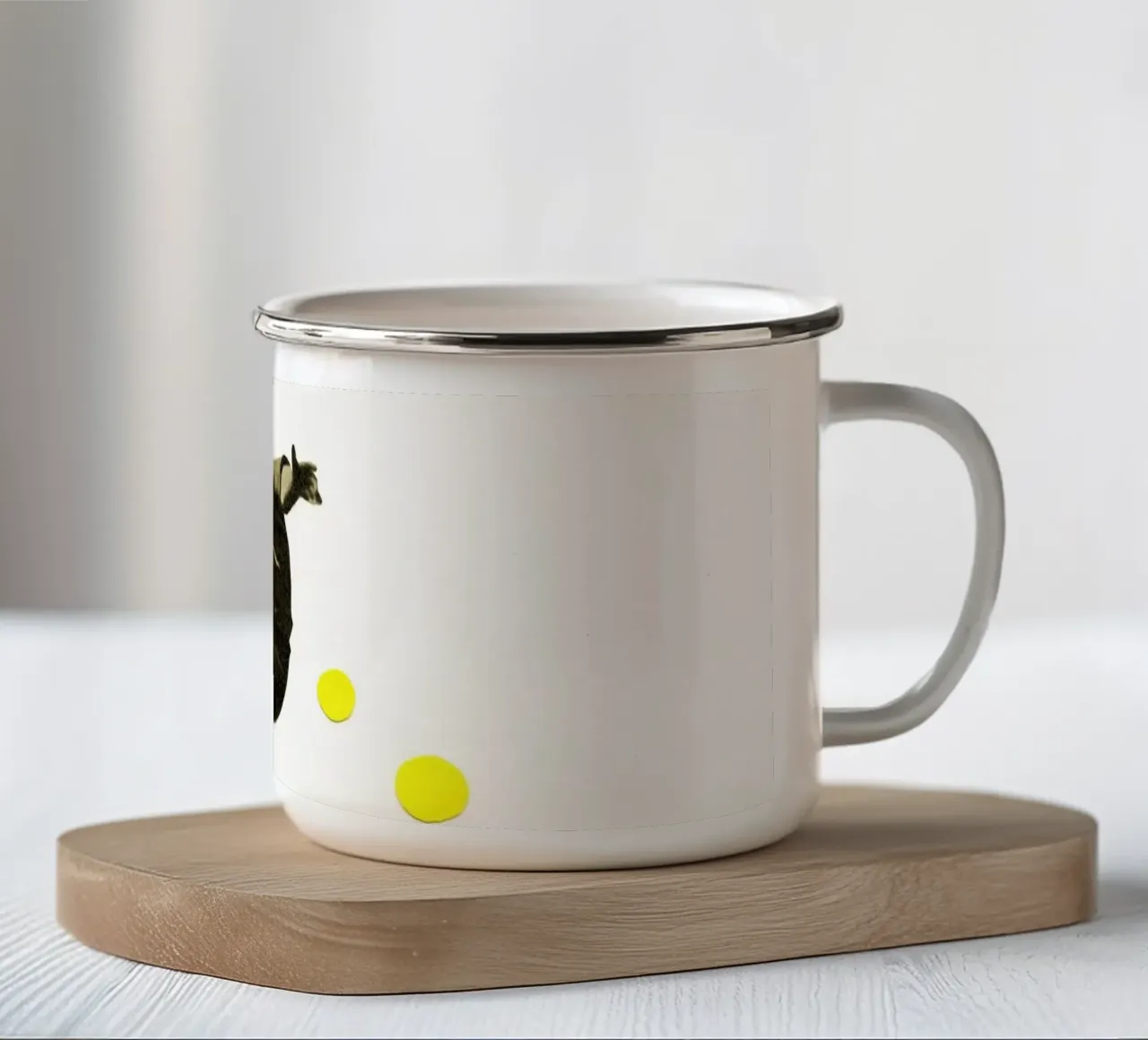 Quanto puoi saltare in alto? tazza in smalto da Cassia Beck Collage