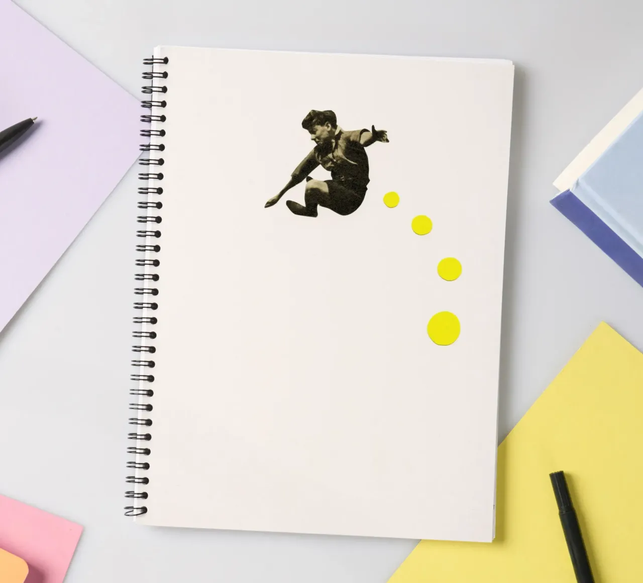 How High Can You Jump? spiral notebook by Cassia Beck Collage