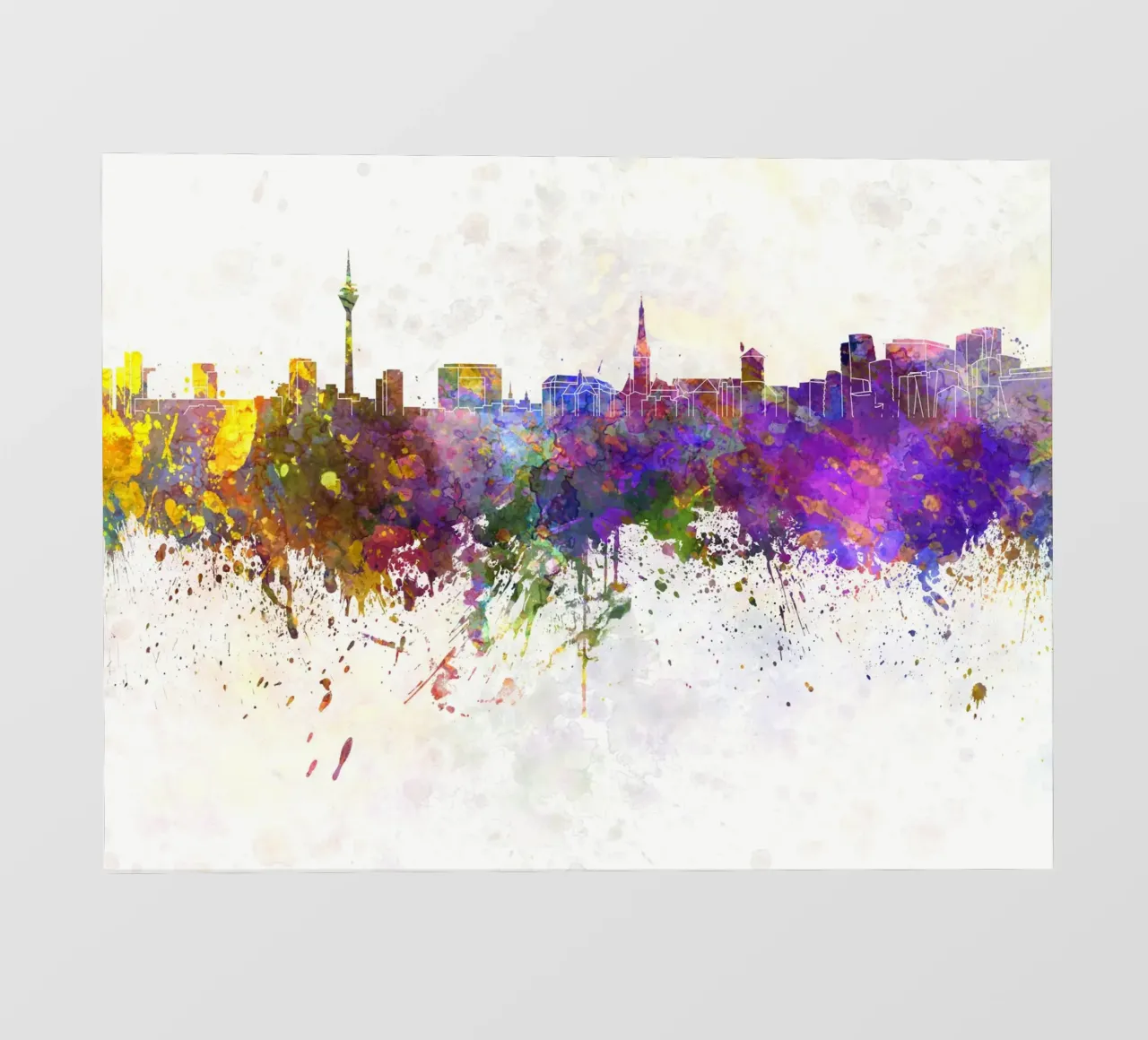 Lo skyline di Dusseldorf pellicola backlit da 🎨 Point and Art