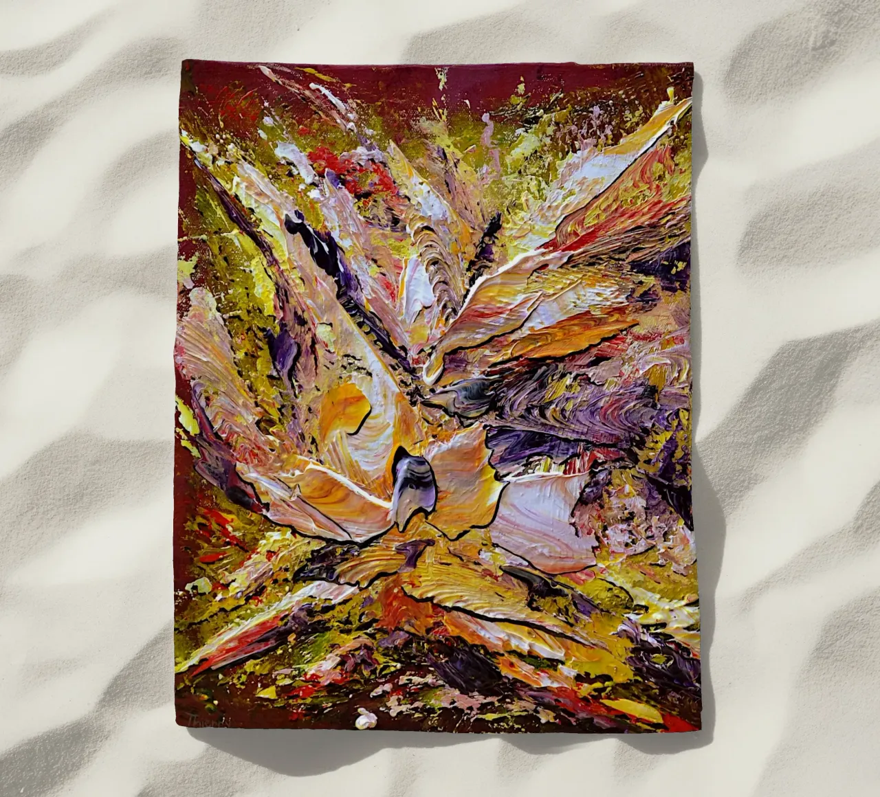 BINNENLICHT strandhanddoek van Thierry Vobmann Abstract painting