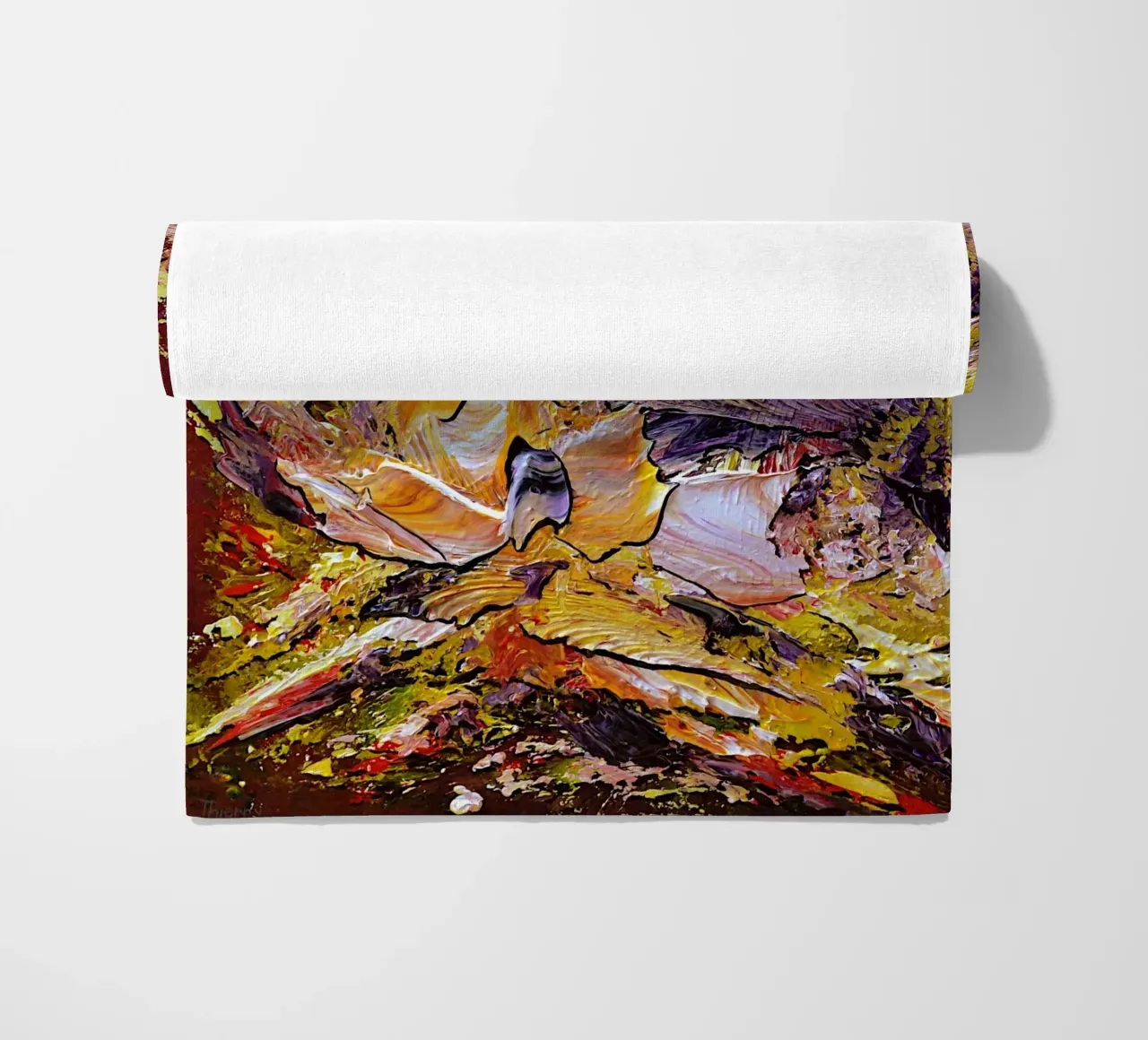 BINNENLICHT strandhanddoek van Thierry Vobmann Abstract painting