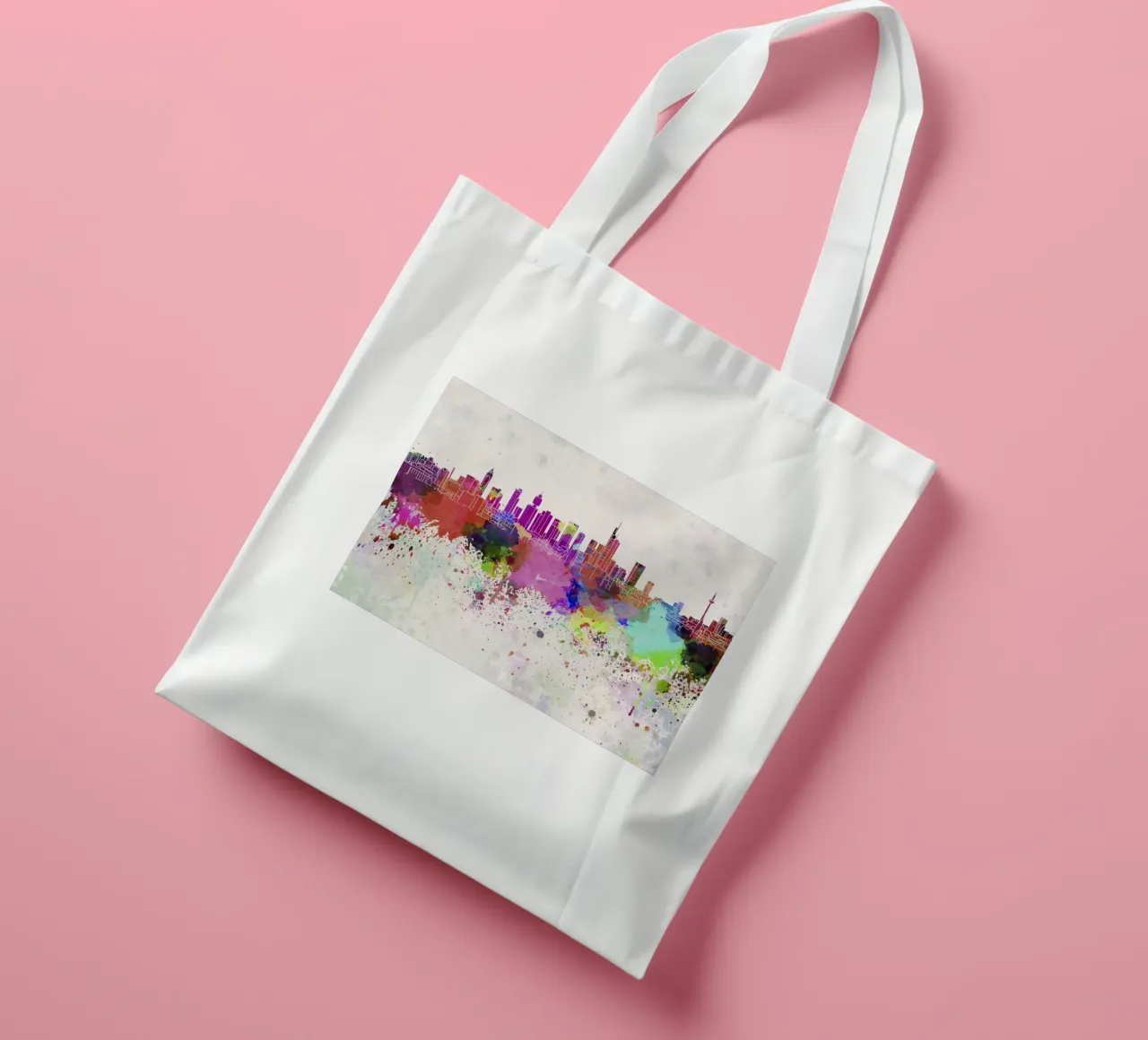Lo skyline di Francoforte borsa in juta da 🎨 Point and Art