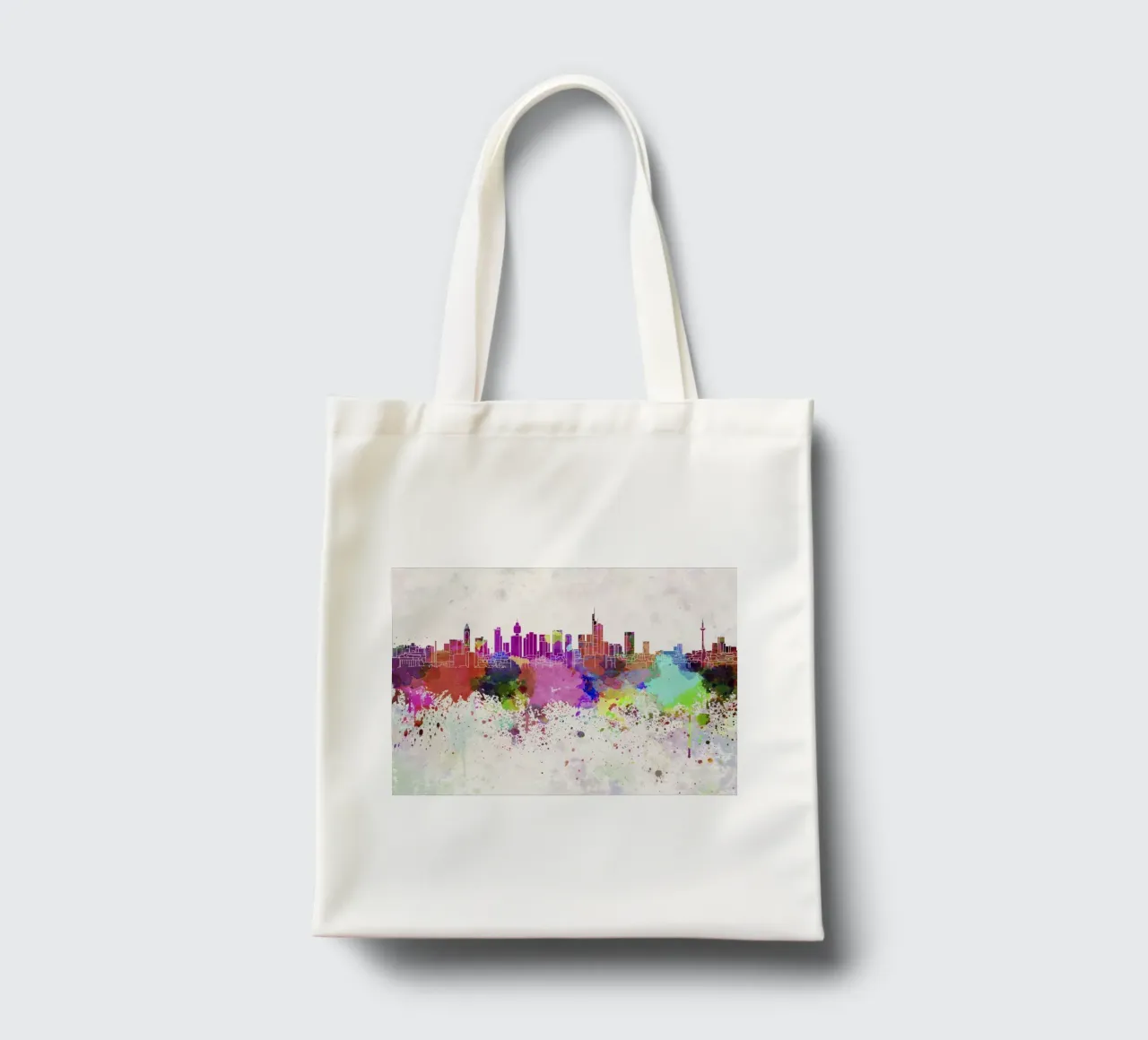 Lo skyline di Francoforte borsa in juta da 🎨 Point and Art