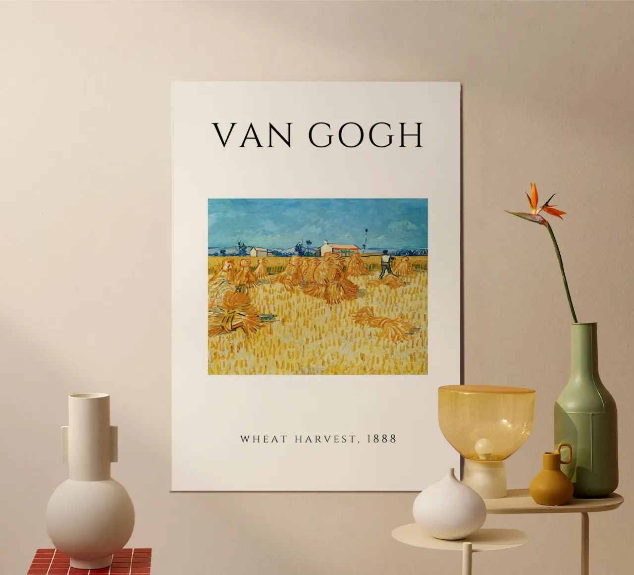 Van Gogh Weizenernte 1888 - Post-Impressionistischer Druck Poster von homdeco