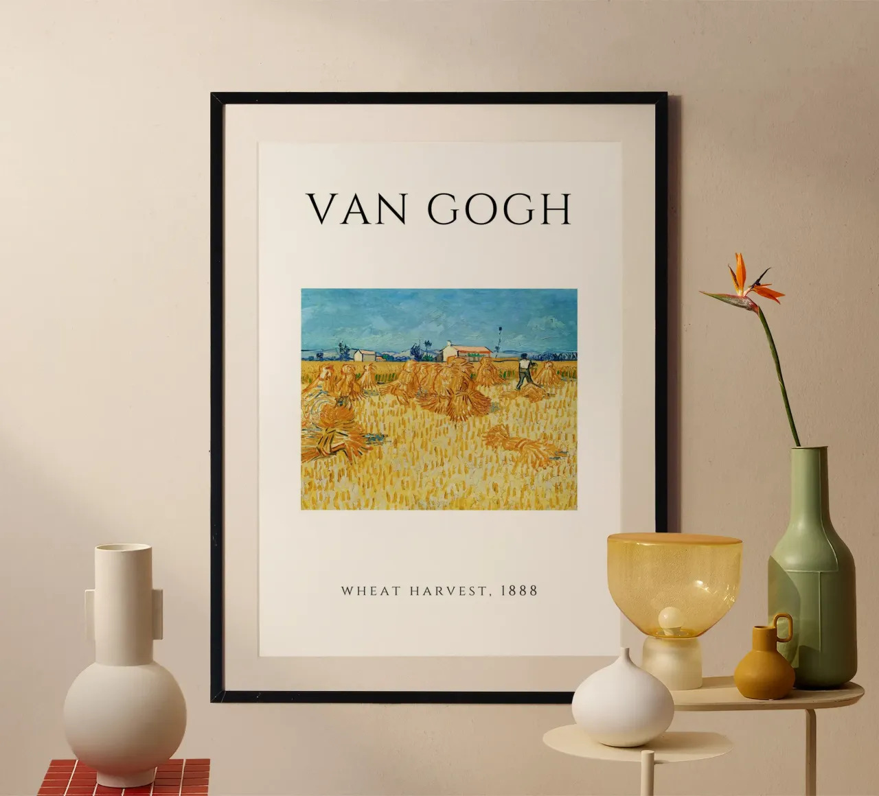 Van Gogh Weizenernte 1888 - Post-Impressionistischer Druck Poster von homdeco