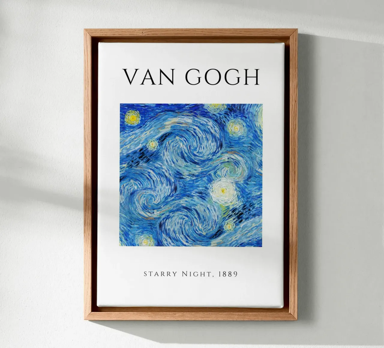 Van Gogh Notte stellata 1889 - Capolavoro post-impressionista tela con Cornice a cassetta da homdeco