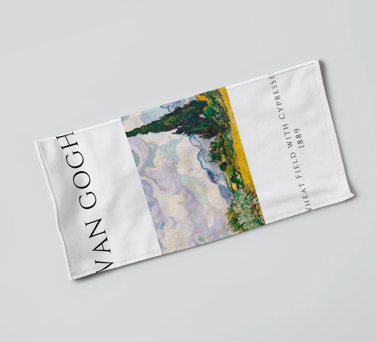 Van Gogh Wheat Field with Cypresses - Post-Impressionist Art towel by homdeco
