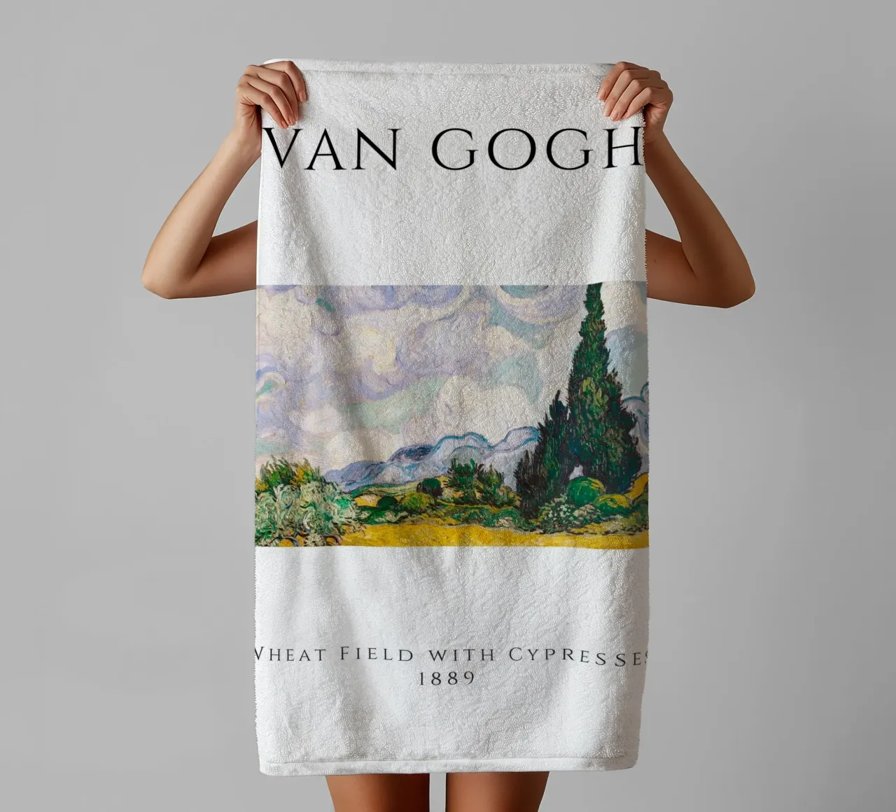 Van Gogh Wheat Field with Cypresses - Post-Impressionist Art towel by homdeco