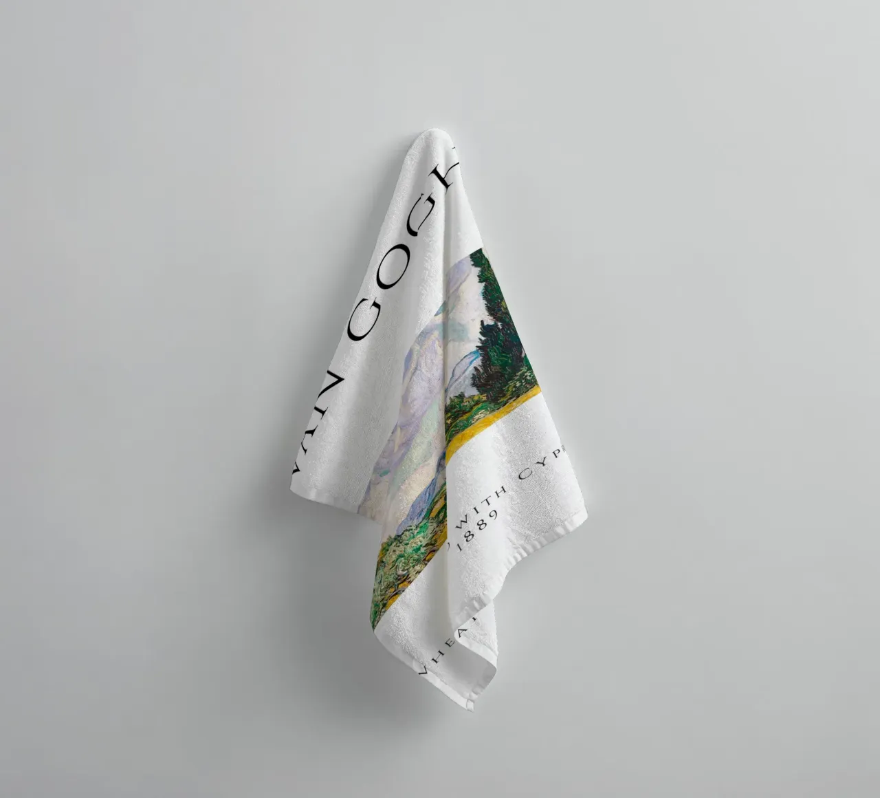 Van Gogh Wheat Field with Cypresses - Post-Impressionist Art towel by homdeco